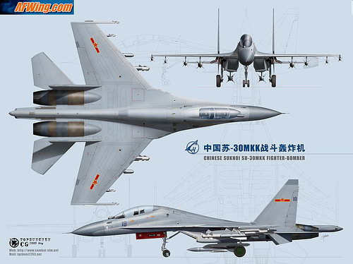 苏-30 三面图空军常规涂装